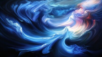 Obraz premium Abstract swirling pattern with blue and pink hues in a cosmic theme