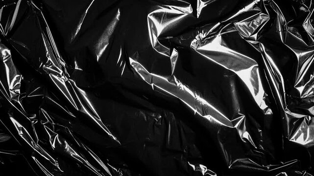 Black Crumple Glossy Texture Grunge Looping Animation Background 