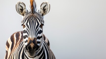 zebra isolated on white background Close-up