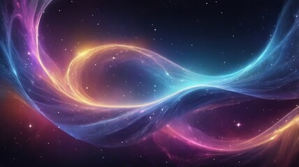 Obraz premium Abstrakte Blau Pinke Galaxie Wellen Im Universum Mit Sterne