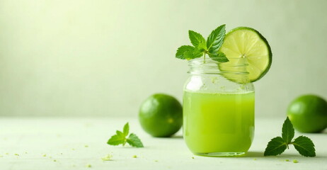 mojito cocktail on wooden table