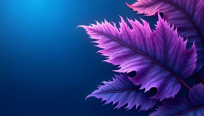 Obraz premium Purple feathery plant against a dark blue background