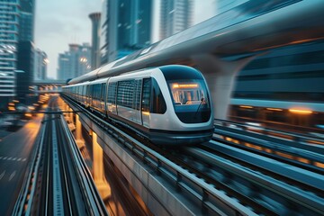 Fototapeta premium Modern high speed monorail train