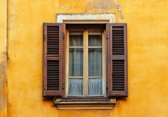 Fototapeta premium window frames and shutters on an old building
