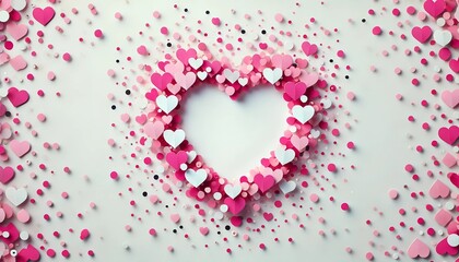 Pink and White Paper Hearts in a Heart Shape, Valentine&rsquo;s Day Theme