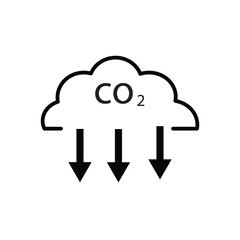co2 emissions. Carbon dioxide reduction. Carbon Emissions Reduction Icon. Vector illustration.