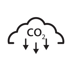 co2 emissions. Carbon dioxide reduction. Carbon Emissions Reduction Icon. Vector illustration.