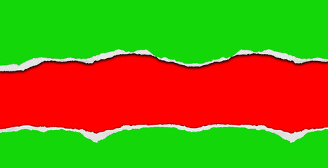 Ripped red and green paper Christmas background