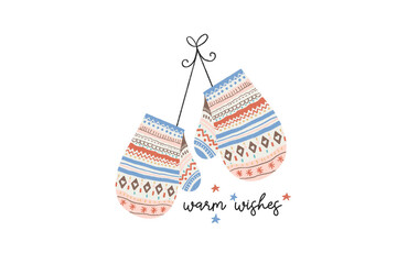 Obraz premium Warm wishes, Hand Drawn Winter Sublimation