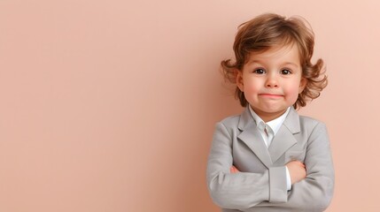 Portrait of a cute little businessman 
