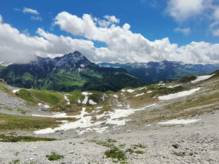 stone rock field in the bavarian alps