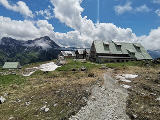 mountain hut in the alps