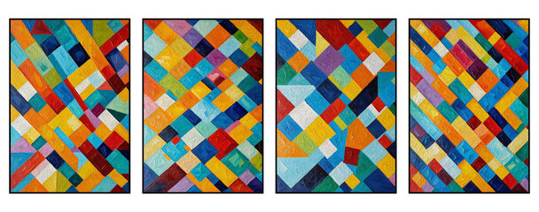 Collection of abstract patterns to print for wall decorations. Artistic brush strokes.