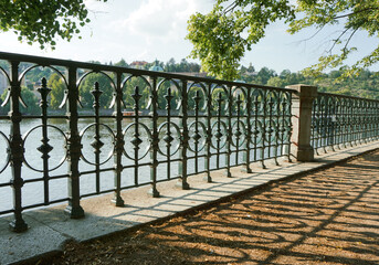 Close up of a metal fence