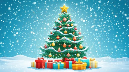 christmas tree with gifts