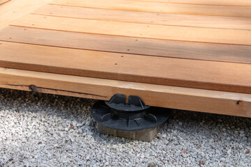 Adjustable wood deck footings, decking support for level timber