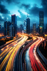 High-Resolution Impressive Urban Cityscape Under Twilight Sky