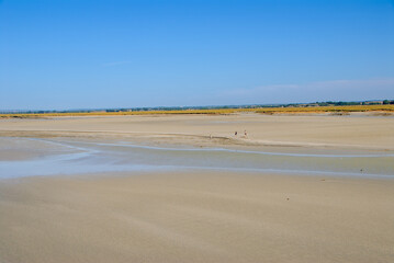 The Bay of Mont Saint-Michel at Low Tide, Normandy, France