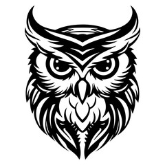 Obraz premium Owl png flat old school illustration, transparent background.