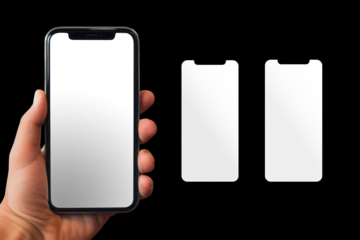 Phone screens png transparent mockup