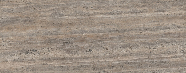 Travertine Marble Texture Background. Emperador Italian Glossy Granite Slab for Wall, Flooring, and Kitchen Tile Design. Polished Quartz Stone, Matte Limestone, and New Marble Finish.