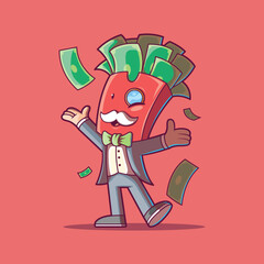 A Fast Food and Money Character vector illustration. Food, finance design concept.