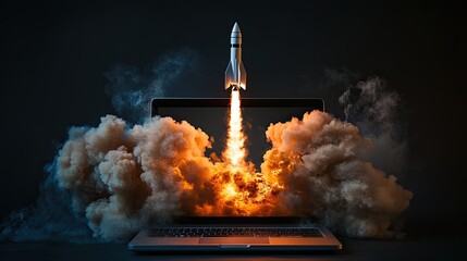 Launching Space Rocket From Computer Screen