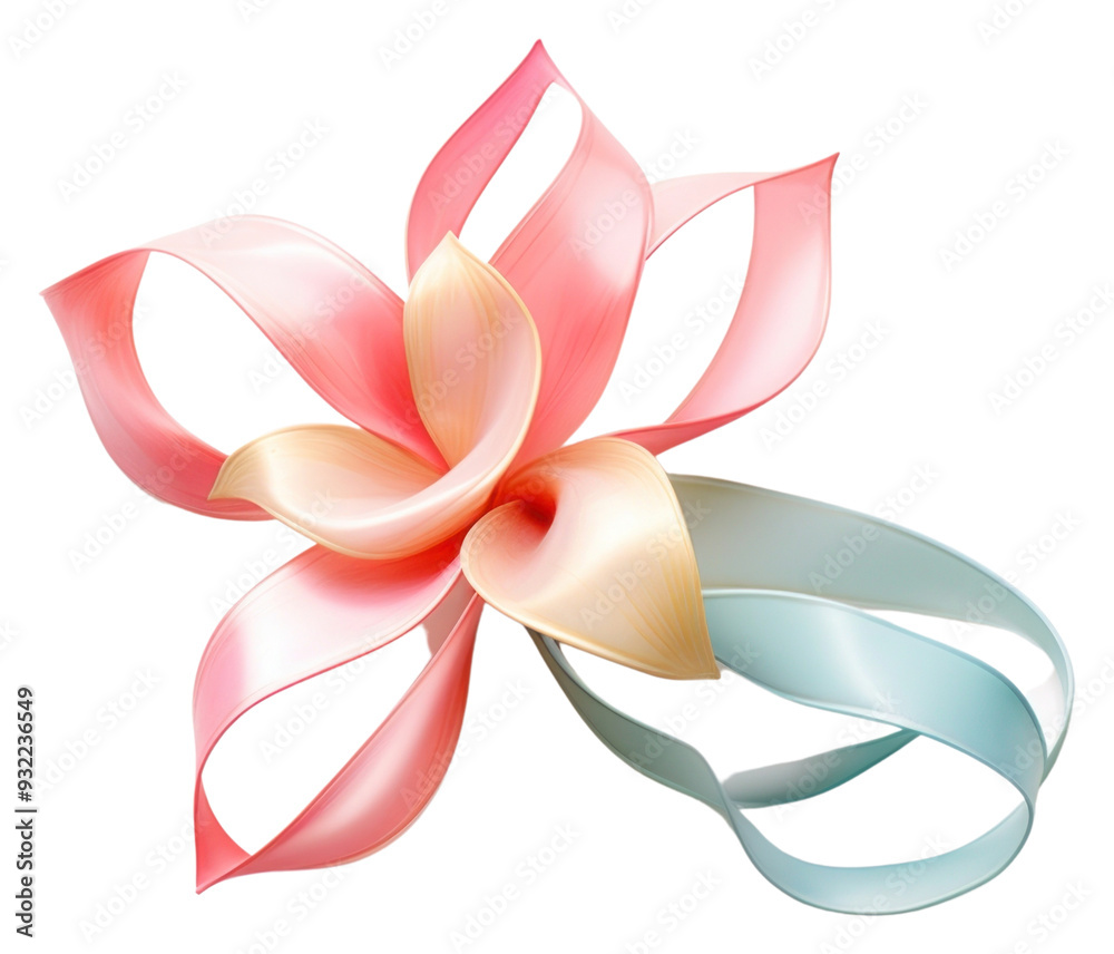 Wall mural png flower ribbon plant gift celebration.