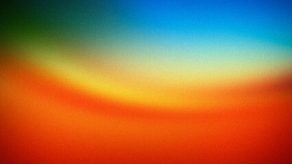Vivid gradient background blending deep orange, yellow, green, and blue with a grainy texture. Ideal for 4K wallpapers, banners, and digital designs that convey warmth and vibrancy
