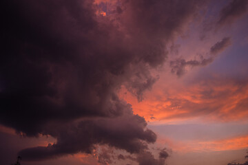 dramatic colorful sunset sky background