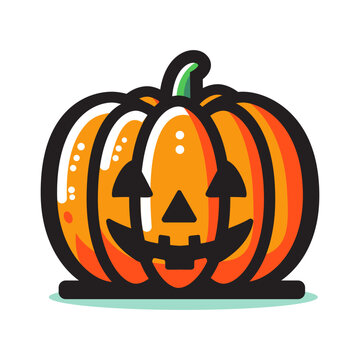 recommend clip art: Jack o lantern. Cartoon character illustration.  Spooky halloween pumpkin