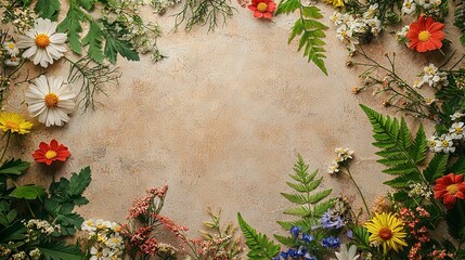   Flowers adorning a wall with space for text