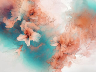 Delicate floral abstraction with pastel color blending