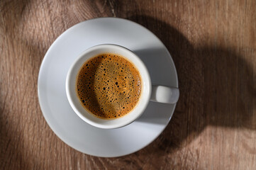 Directly above view of Turkish coffee on the table