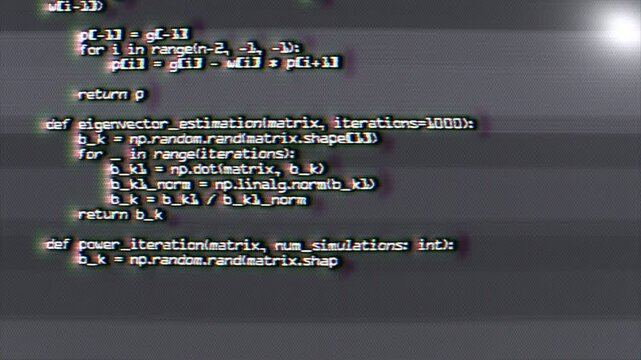 Mysterious computer code types on a stylized retro CRT monitor. Hacker concept. Code is fictional and nonsense. Blank CRT scan lines background screen at end.	