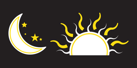 sun and moon icon illustration. EPS 10.