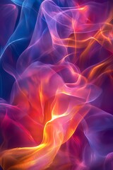Obraz premium A vibrant abstract composition of flowing colors resembling smoke or light.