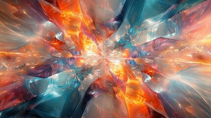 Reflective crystal mineral with intense colors in a detailed close-up wallpaper