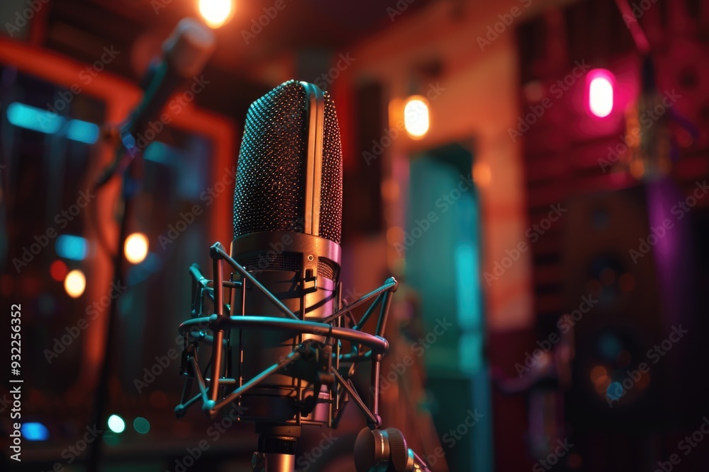 Aufkleber a microphone in a professional recording studio setting