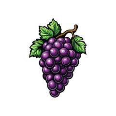 Create a vector art illustration of a cluster of juicy grapes with a G (4).