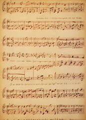 Colorful glowing musical notes music score pentagram fantasy artwork digital art scroll background