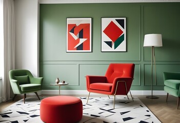 red armchair in a room