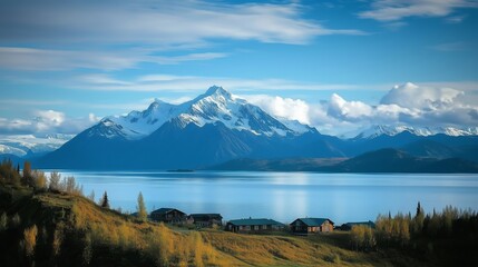 Majestic Mountain and Tranquil Lake: A Nature's Masterpiece