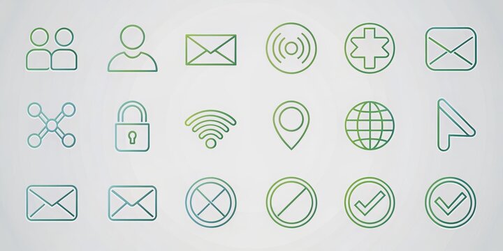 Modern and minimalist collection of universally recognized symbols for clear communication, symbols, arrows