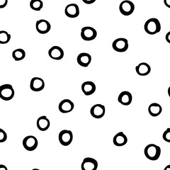 Vector seamless pattern with hand drawn circles. Cute design for wallpaper, wrapping, stationery, textile.
