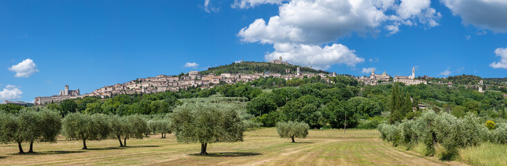 Assisi - The panorama of old town.