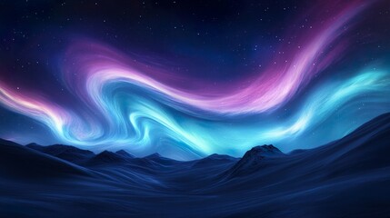 Fototapeta premium Incredible aurora borealis casting vibrant colors across the night sky wallpaper