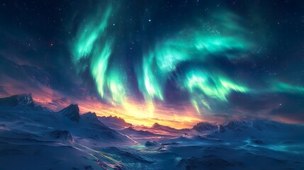 Brilliant aurora borealis shimmering in the night sky northern lights wallpaper