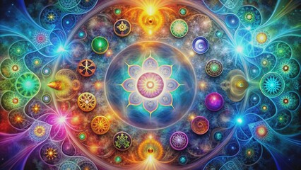 Obraz premium Abstract representation of oneness through blending diverse elements , unity, harmony, abstract, concept