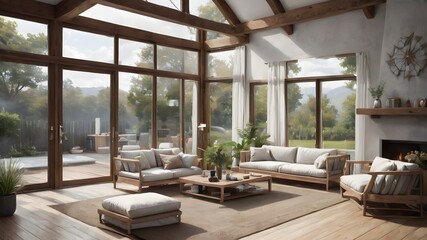 living room with a window
